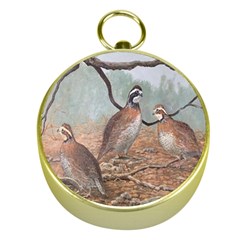 Bob White Quail Gold Compasses by digitaldivadesigns