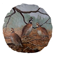 Bob White Quail Large 18  Premium Flano Round Cushions