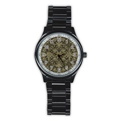 Futuristic Polygonal Stainless Steel Round Watch by dflcprints