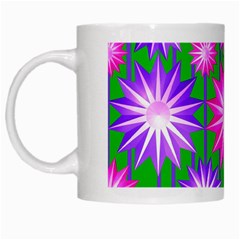 Stars Patterns Christmas Background Seamless White Mugs