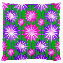 Stars Patterns Christmas Background Seamless Large Flano Cushion Case (two Sides) by Nexatart