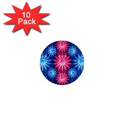 Stars Patterns Christmas Background Seamless 1  Mini Buttons (10 Pack)  by Nexatart