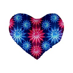 Stars Patterns Christmas Background Seamless Standard 16  Premium Flano Heart Shape Cushions by Nexatart