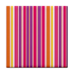 Stripes Colorful Background Pattern Tile Coasters by Nexatart