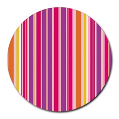 Stripes Colorful Background Pattern Round Mousepads by Nexatart