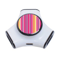 Stripes Colorful Background Pattern 3-port Usb Hub by Nexatart