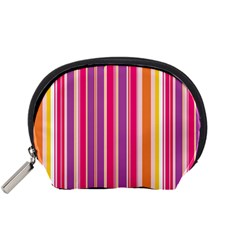 Stripes Colorful Background Pattern Accessory Pouches (small)  by Nexatart