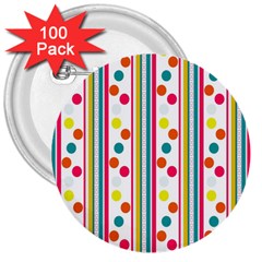 Stripes Polka Dots Pattern 3  Buttons (100 Pack)  by Nexatart