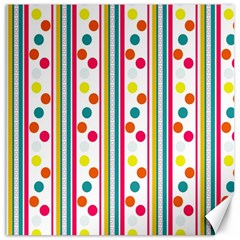 Stripes Polka Dots Pattern Canvas 12  X 12   by Nexatart