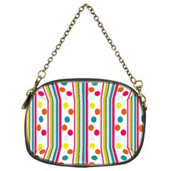 Stripes Polka Dots Pattern Chain Purses (two Sides)  by Nexatart