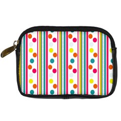 Stripes Polka Dots Pattern Digital Camera Cases by Nexatart