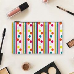 Stripes Polka Dots Pattern Cosmetic Bag (medium)  by Nexatart