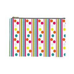 Stripes Polka Dots Pattern Cosmetic Bag (large)  by Nexatart