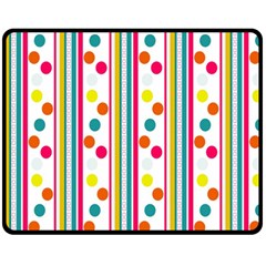 Stripes Polka Dots Pattern Fleece Blanket (medium)  by Nexatart