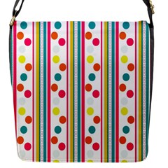 Stripes Polka Dots Pattern Flap Messenger Bag (s) by Nexatart