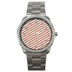 Stripes Striped Design Pattern Sport Metal Watch by Nexatart