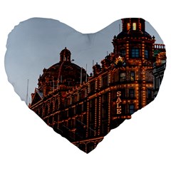 Store Harrods London Large 19  Premium Flano Heart Shape Cushions by Nexatart