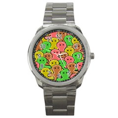 Sweet Dessert Food Gingerbread Men Sport Metal Watch by Nexatart