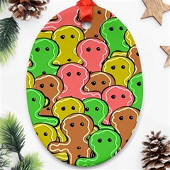 Sweet Dessert Food Gingerbread Men Oval Ornament (two Sides) by Nexatart