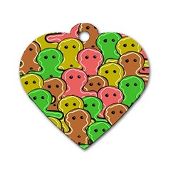 Sweet Dessert Food Gingerbread Men Dog Tag Heart (two Sides) by Nexatart