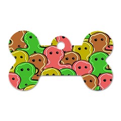 Sweet Dessert Food Gingerbread Men Dog Tag Bone (two Sides) by Nexatart