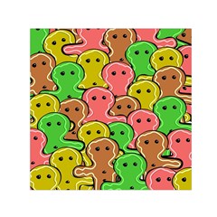 Sweet Dessert Food Gingerbread Men Small Satin Scarf (square) by Nexatart