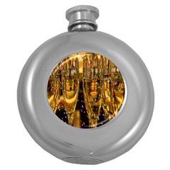 Sylvester New Year S Eve Round Hip Flask (5 Oz) by Nexatart