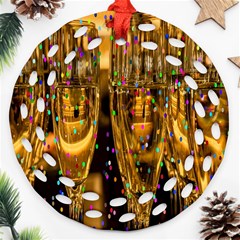 Sylvester New Year S Eve Round Filigree Ornament (two Sides) by Nexatart