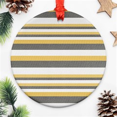 Textile Design Knit Tan White Ornament (round) by Nexatart