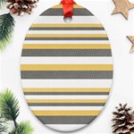 Textile Design Knit Tan White Ornament (Oval) Front