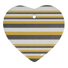 Textile Design Knit Tan White Ornament (heart) by Nexatart