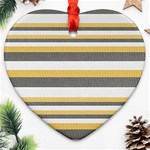 Textile Design Knit Tan White Ornament (Heart) Front