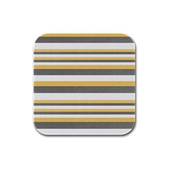 Textile Design Knit Tan White Rubber Square Coaster (4 Pack)  by Nexatart