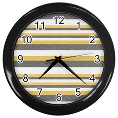 Textile Design Knit Tan White Wall Clocks (black) by Nexatart