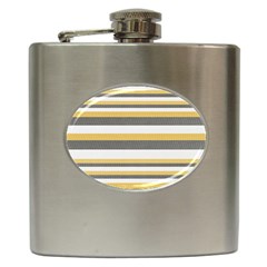 Textile Design Knit Tan White Hip Flask (6 Oz) by Nexatart