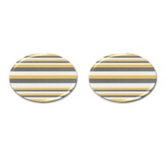 Textile Design Knit Tan White Cufflinks (oval) by Nexatart