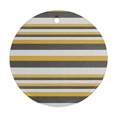 Textile Design Knit Tan White Round Ornament (two Sides) by Nexatart