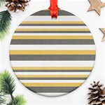 Textile Design Knit Tan White Round Ornament (Two Sides) Front