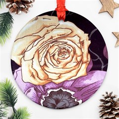 Texture Flower Pattern Fabric Design Ornament (round) by Nexatart