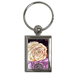 Texture Flower Pattern Fabric Design Key Chains (rectangle)  by Nexatart