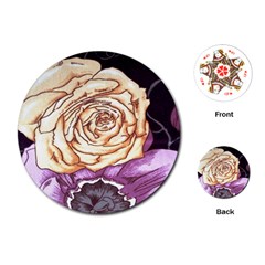 Texture Flower Pattern Fabric Design Playing Cards (round)  by Nexatart