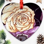 Texture Flower Pattern Fabric Design Heart Ornament (Two Sides) Front