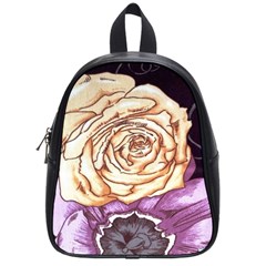 Texture Flower Pattern Fabric Design School Bags (small)  by Nexatart