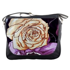 Texture Flower Pattern Fabric Design Messenger Bags by Nexatart