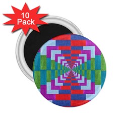 Texture Fabric Textile Jute Maze 2 25  Magnets (10 Pack)  by Nexatart