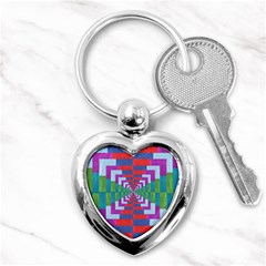 Texture Fabric Textile Jute Maze Key Chains (heart)  by Nexatart