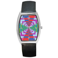 Texture Fabric Textile Jute Maze Barrel Style Metal Watch by Nexatart