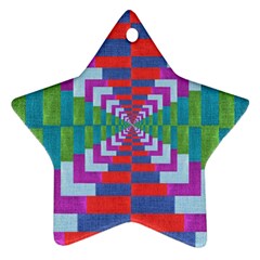 Texture Fabric Textile Jute Maze Star Ornament (two Sides) by Nexatart