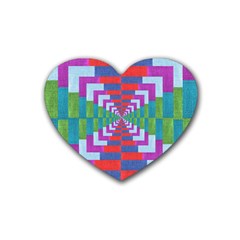 Texture Fabric Textile Jute Maze Heart Coaster (4 Pack)  by Nexatart