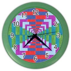 Texture Fabric Textile Jute Maze Color Wall Clocks by Nexatart